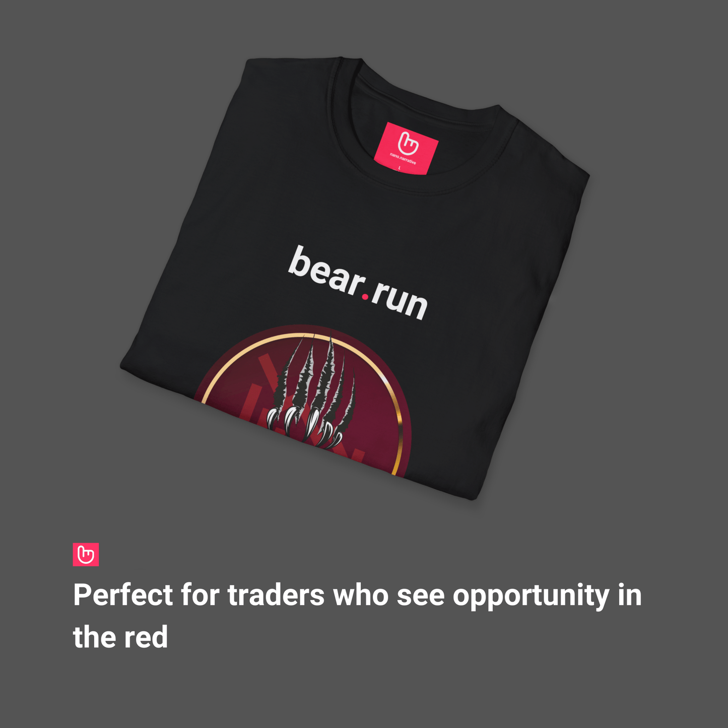 bear.run – Fear, Panic & Profit | Bear Market Tee - Unique Graphic Tee by nano.narrative