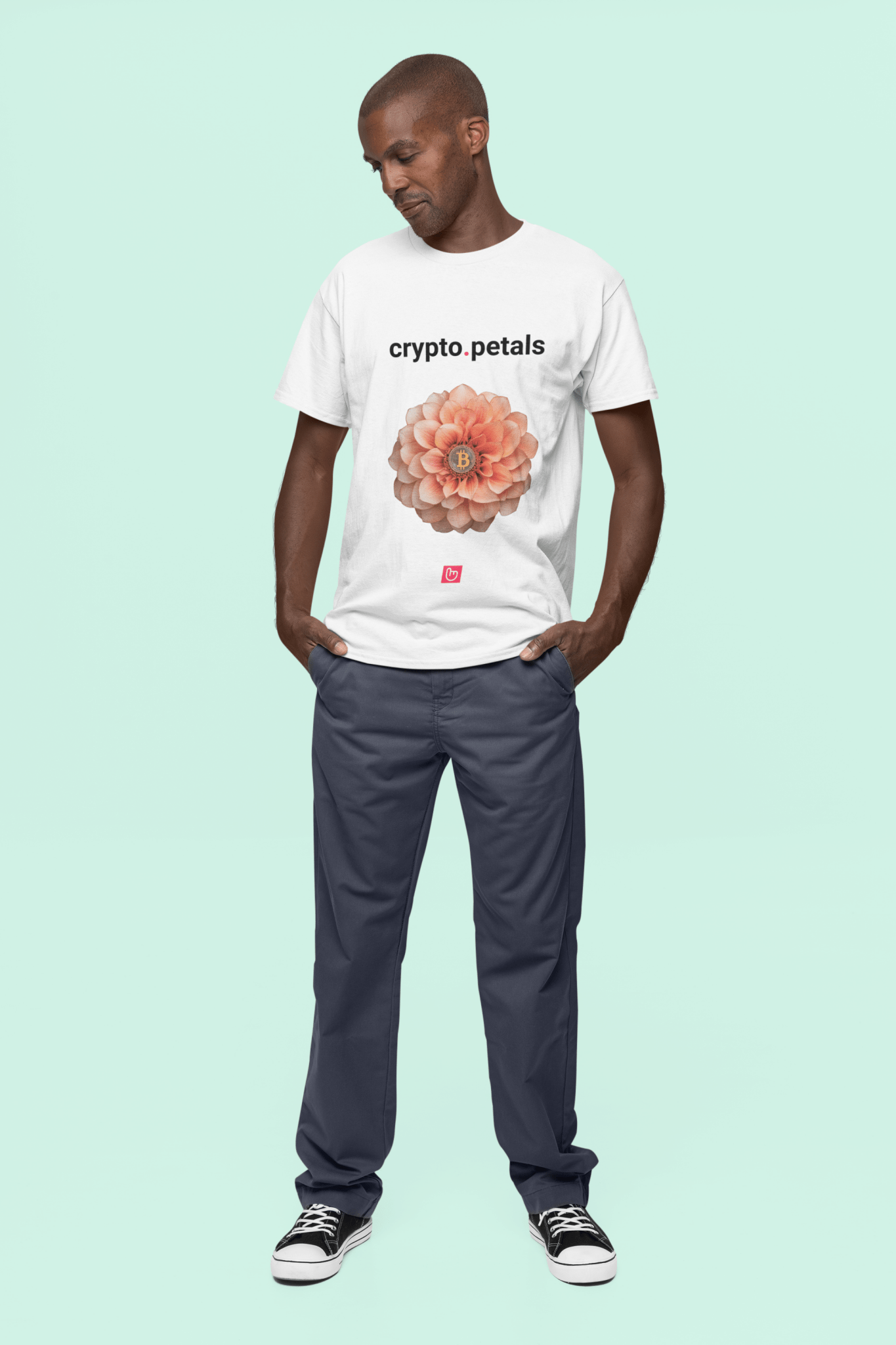 crypto.petals โ Bitcoin in Bloom | Elegant Crypto Tee - Unique Graphic Tee by nano.narrative