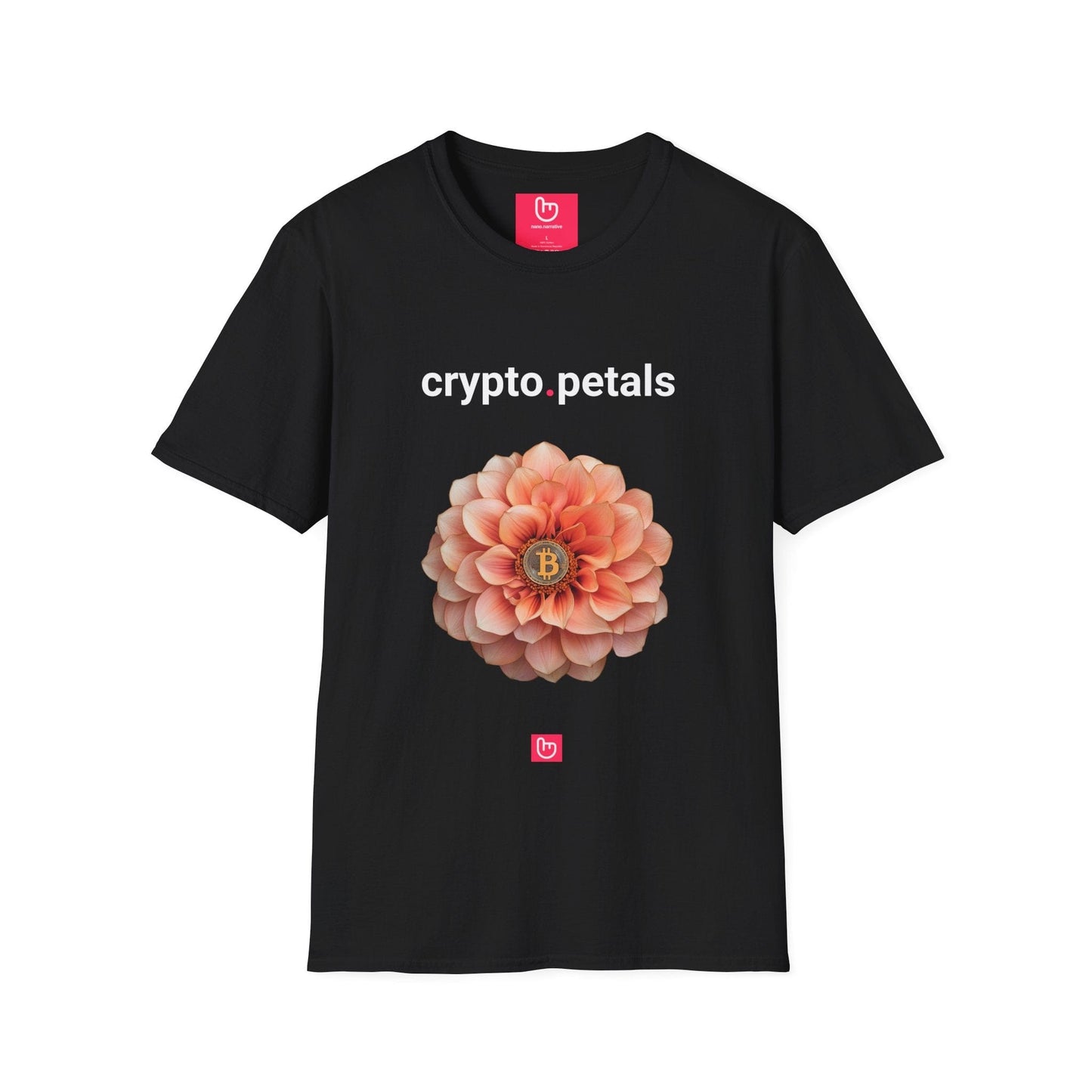 crypto.petals โ Bitcoin in Bloom | Elegant Crypto Tee - Unique Graphic Tee by nano.narrative