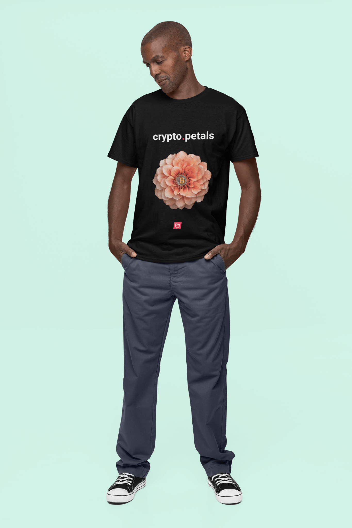 crypto.petals โ Bitcoin in Bloom | Elegant Crypto Tee - Unique Graphic Tee by nano.narrative