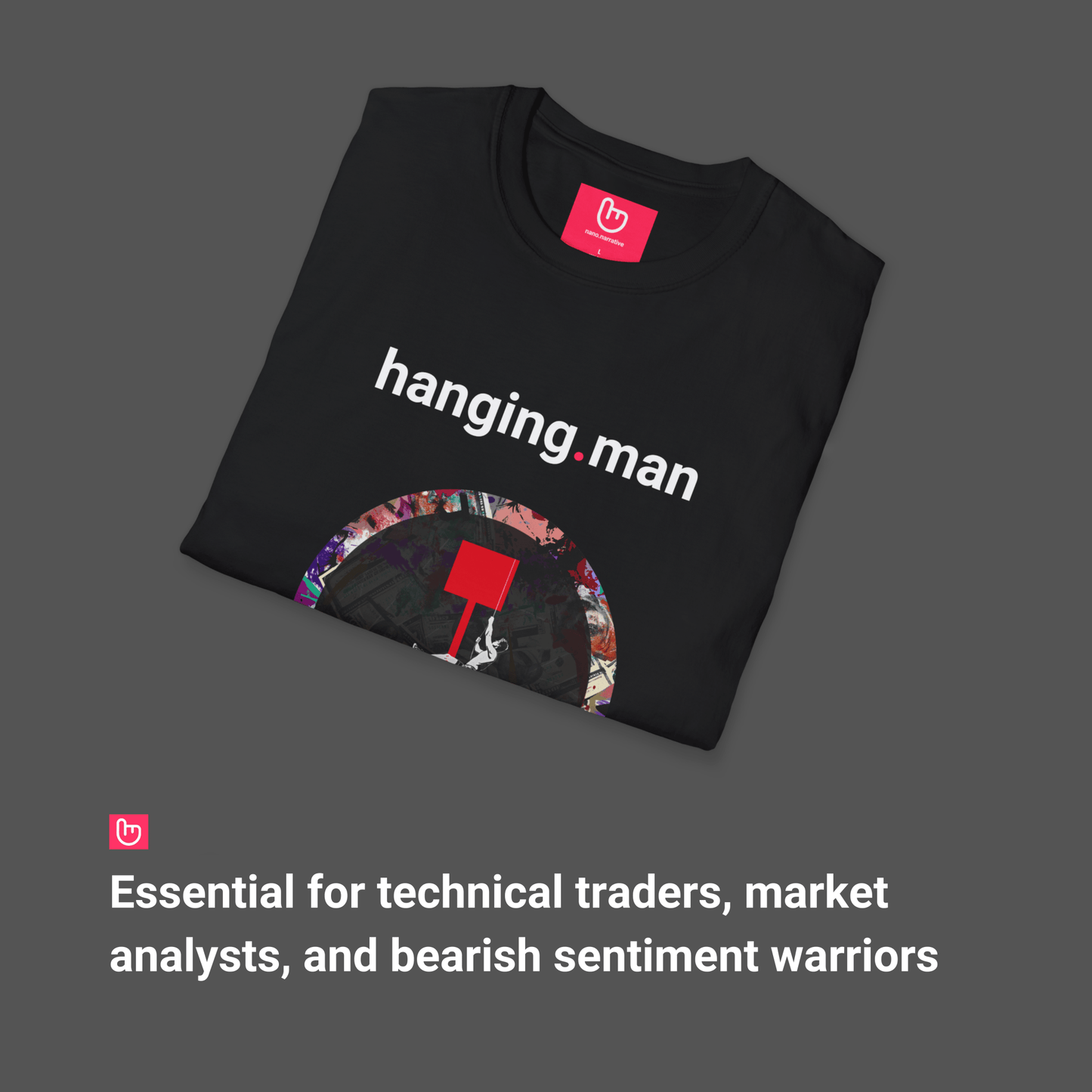 hanging.man – Bearish Warning | Unisex Trading Tee - Unique Graphic Tee by nano.narrative
