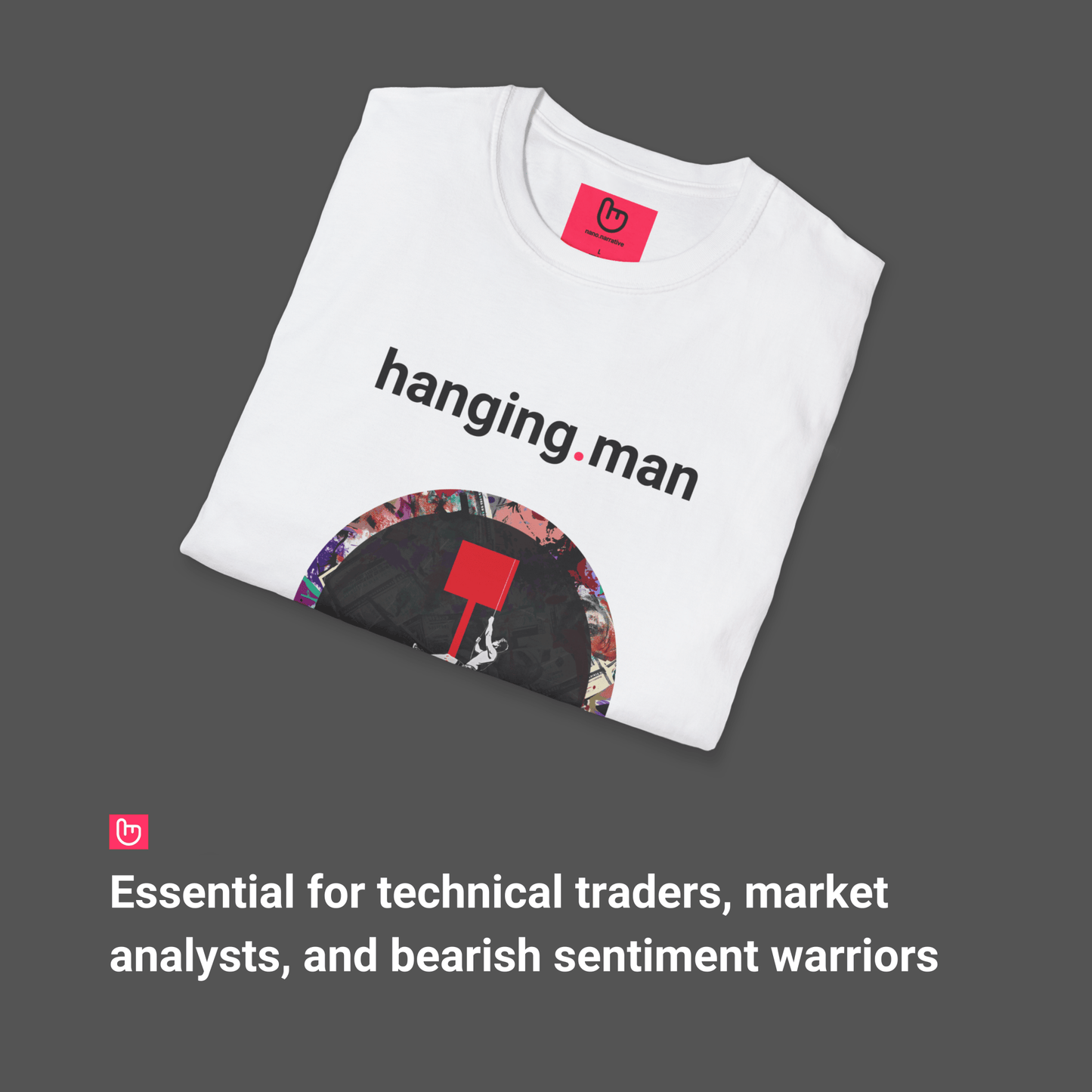 hanging.man – Bearish Warning | Unisex Trading Tee - Unique Graphic Tee by nano.narrative