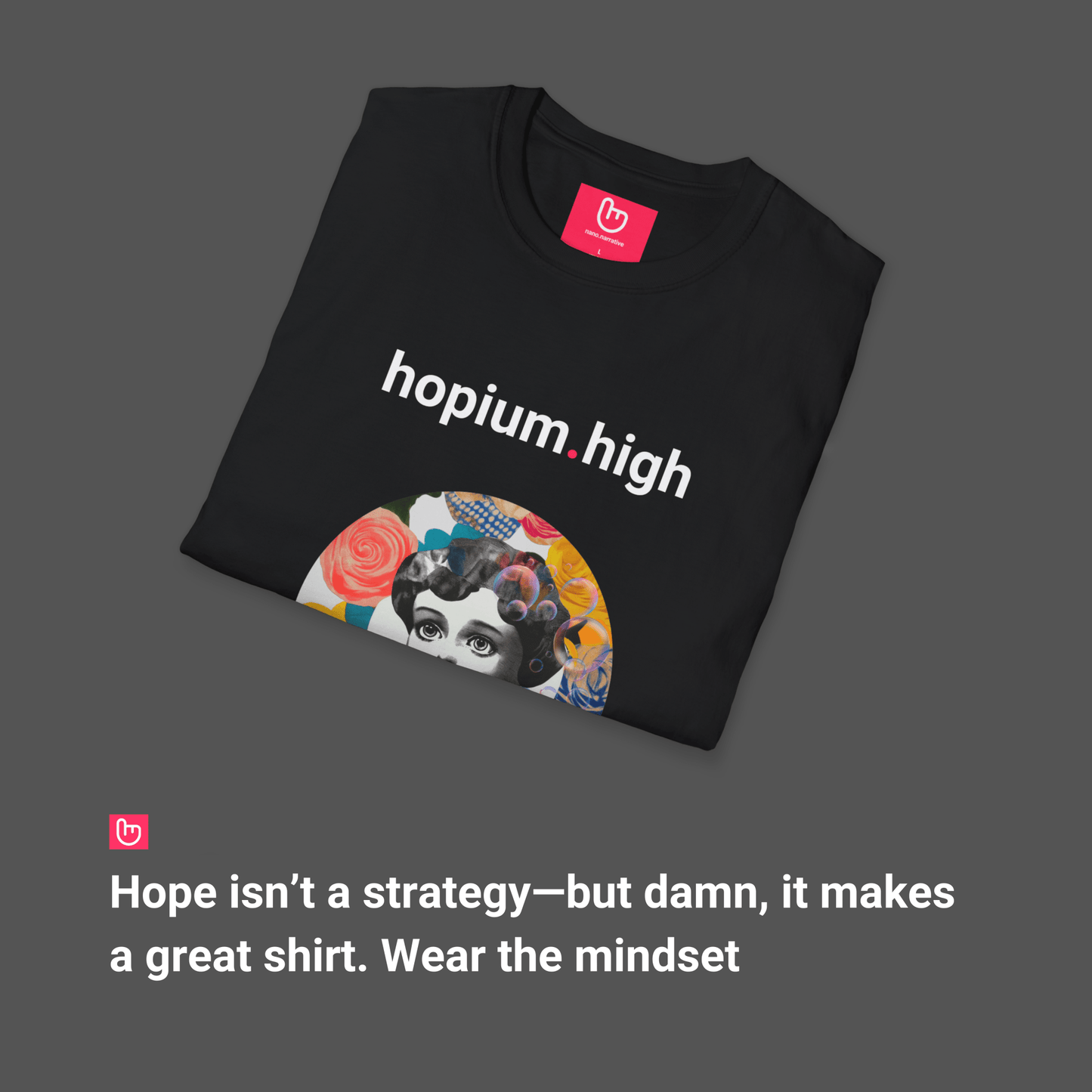 hopium.high – Irrational Dreams, Unrealized Gains | Trader Delusion Tee - Unique Graphic Tee by nano.narrative