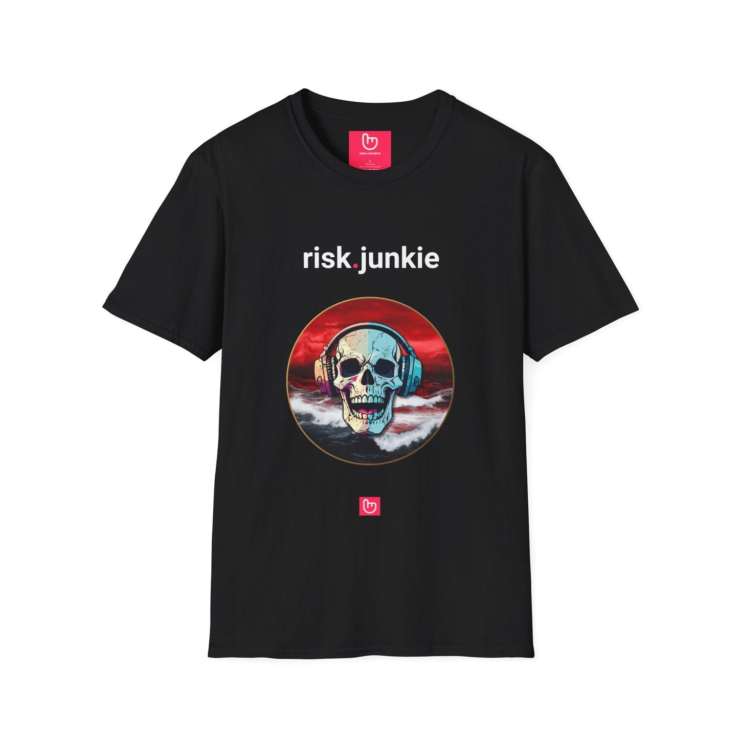 risk.junkie – High Stakes & Hardcore Trades | Adrenaline Tee - Unique Graphic Tee by nano.narrative