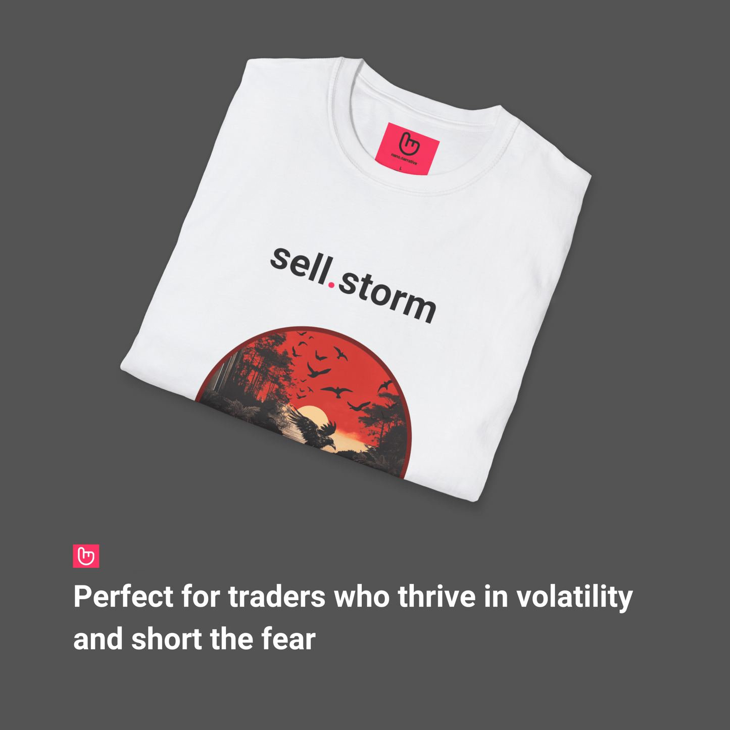 sell.storm โ The Bloodbath Begins | Bearish Surge Tee - Unique Graphic Tee by nano.narrative