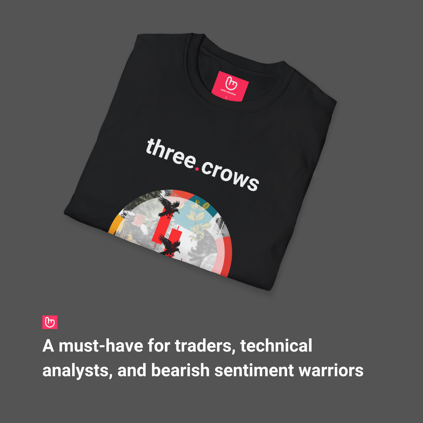 three.crows – Bearish Omen | Unisex Trading Tee - Unique Graphic Tee by nano.narrative