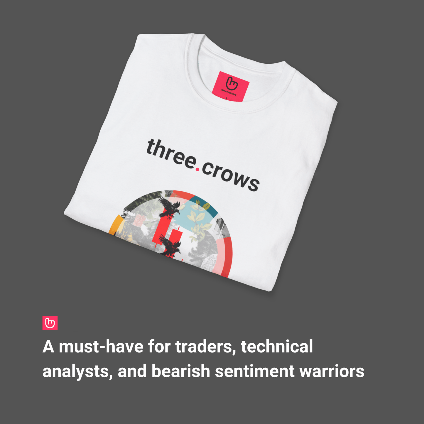 three.crows – Bearish Omen | Unisex Trading Tee - Unique Graphic Tee by nano.narrative