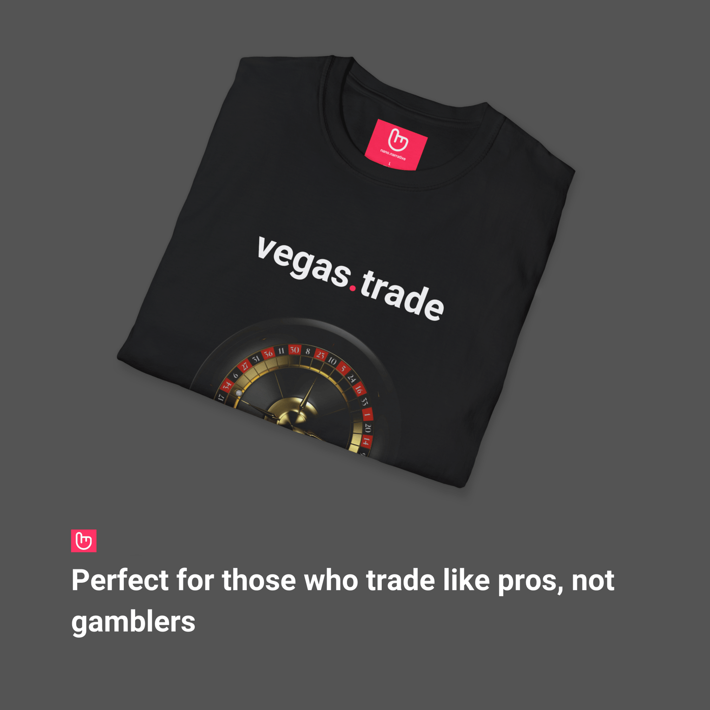 vegas.trade – High Risk, High Reward | Market Roulette Tee - Unique Graphic Tee by nano.narrative