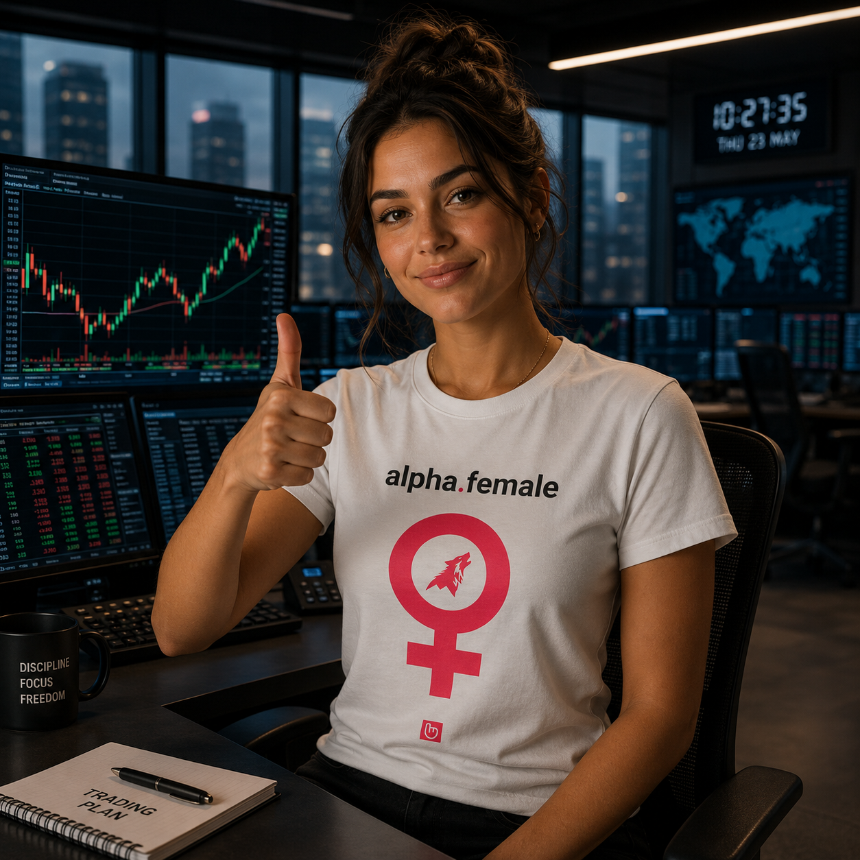alpha.female – Wolfpack Strength & Market Instinct | Empowerment Tee_WHITE