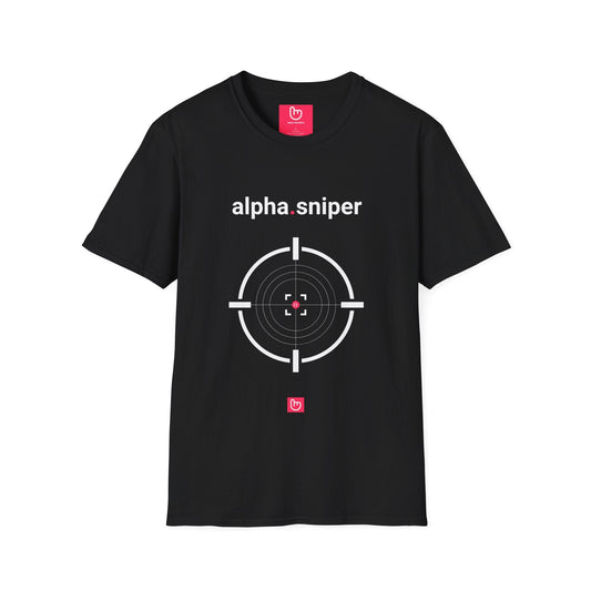 alpha.sniper – Precision Entries, No Mercy Exits | Tactical Trading Tee - Unique Graphic Tee by nano.narrative