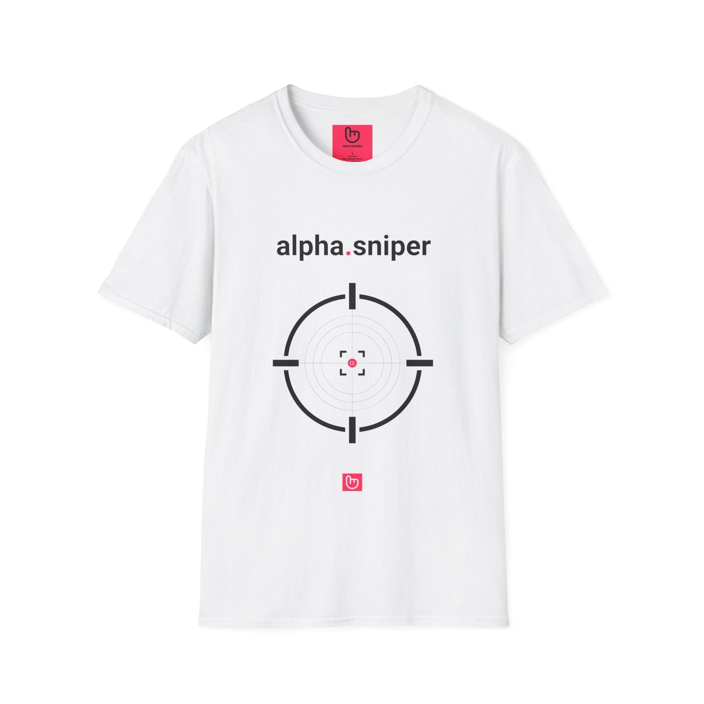 alpha.sniper – Precision Entries, No Mercy Exits | Tactical Trading Tee - Unique Graphic Tee by nano.narrative