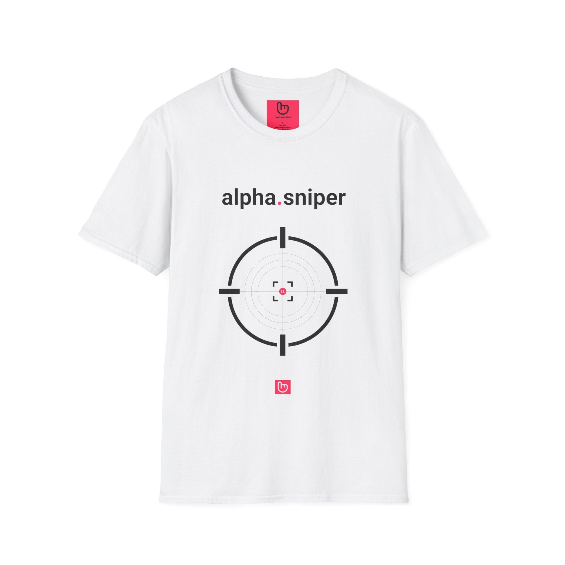 alpha.sniper – Precision Entries, No Mercy Exits | Tactical Trading Tee - Unique Graphic Tee by nano.narrative