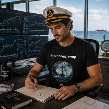 anchored.vwap – Chart Your Course | Precision Trading Tee_BLACK |  nano.narrative