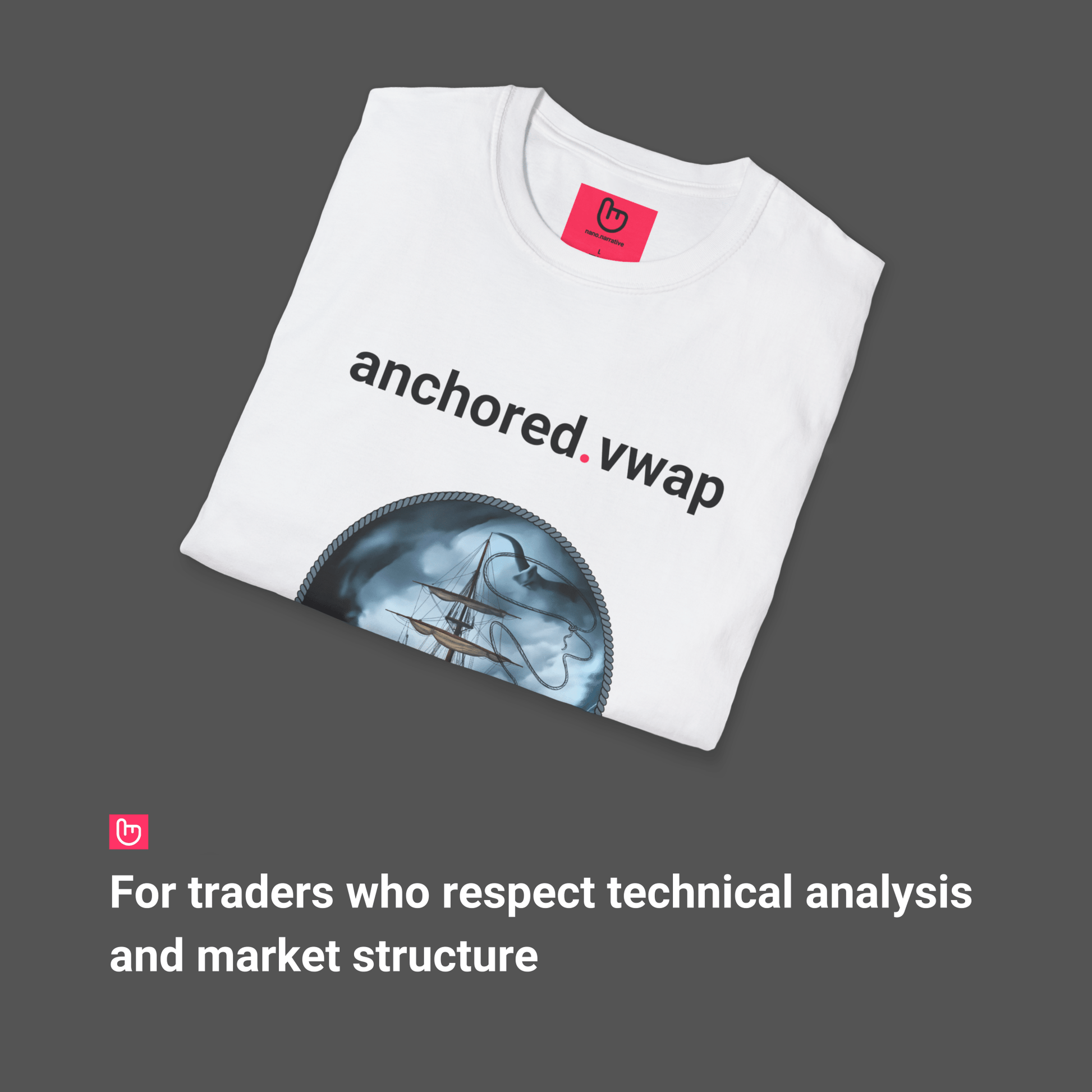 anchored.vwap – Chart Your Course | Precision Trading Tee - Unique Graphic Tee by nano.narrative