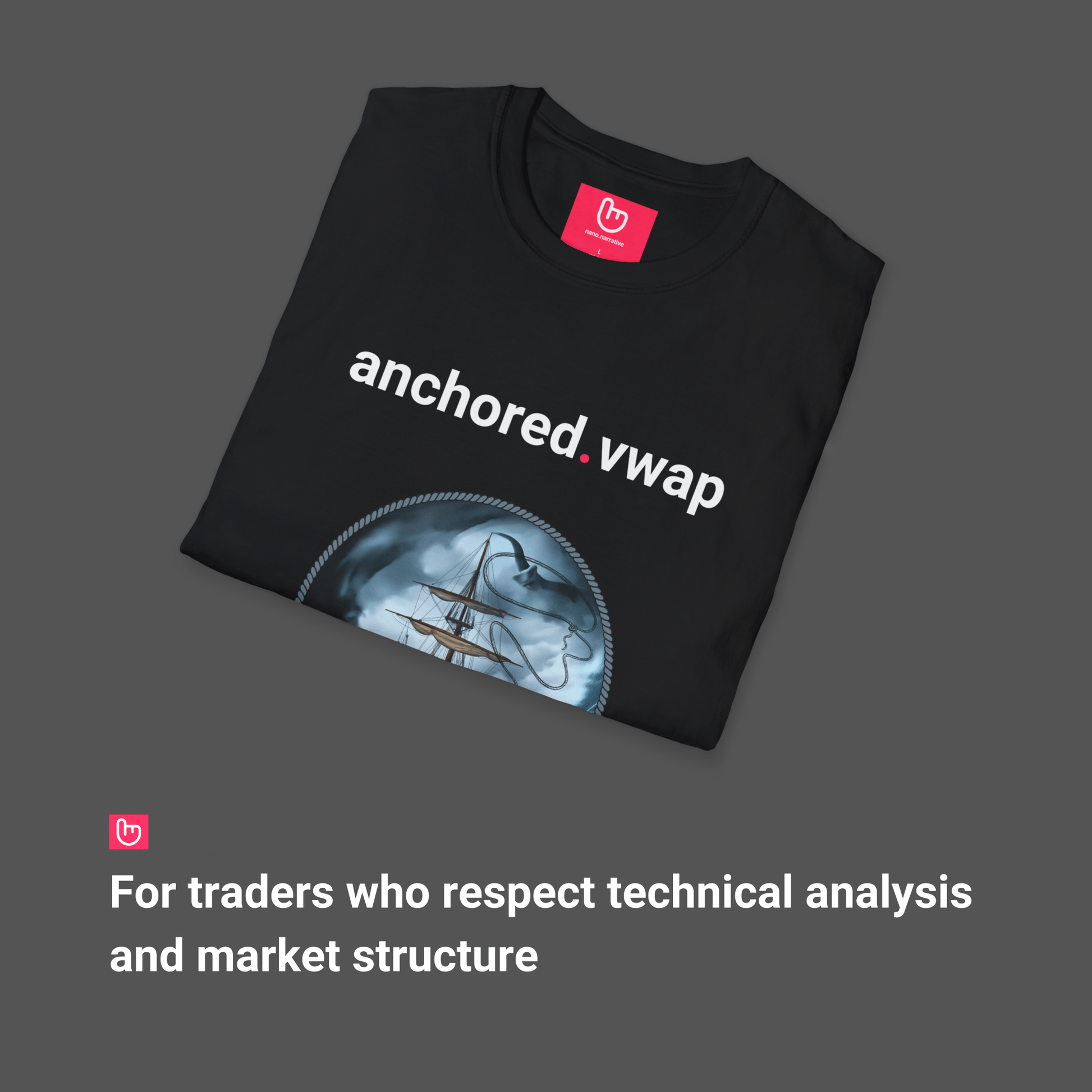 anchored.vwap – Chart Your Course | Precision Trading Tee - Unique Graphic Tee by nano.narrative