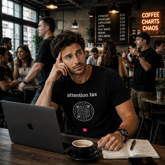 attention.tax – The Cost of Awareness | id.layer Tee_BLACK |  nano.narrative