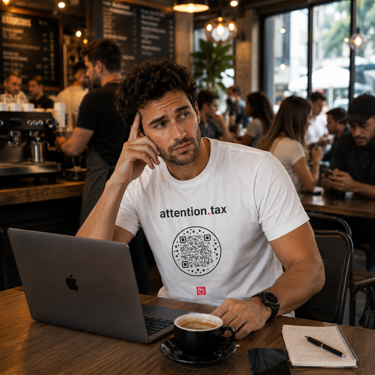 attention.tax – The Cost of Awareness | id.layer Tee_WHITE |  nano.narrative