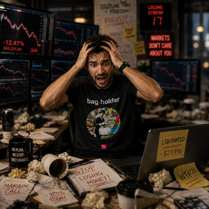 bag.holder – Holding the Bags & the Regrets | Market Survivor Tee_BLACK | nano.narrative