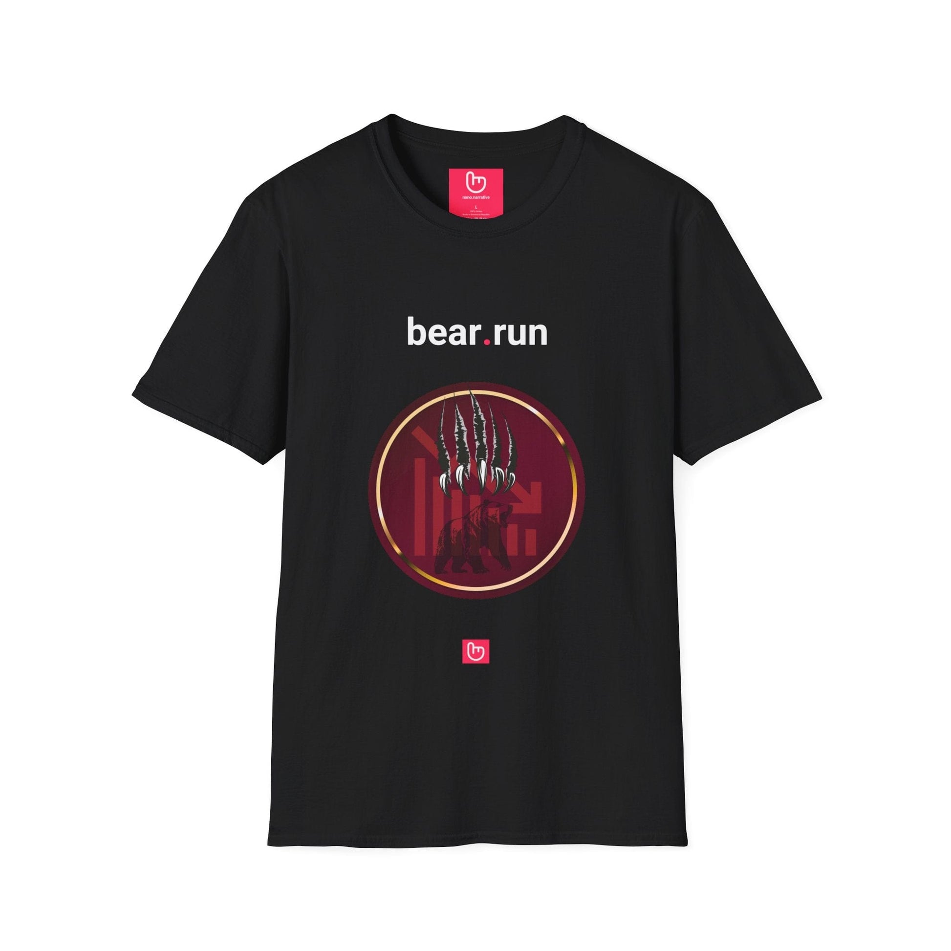 bear.run – Fear, Panic & Profit | Bear Market Tee - Unique Graphic Tee by nano.narrative