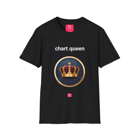 chart.queen – Ruler of the Charts | Royal Trading Tee - Unique Graphic Tee by nano.narrative
