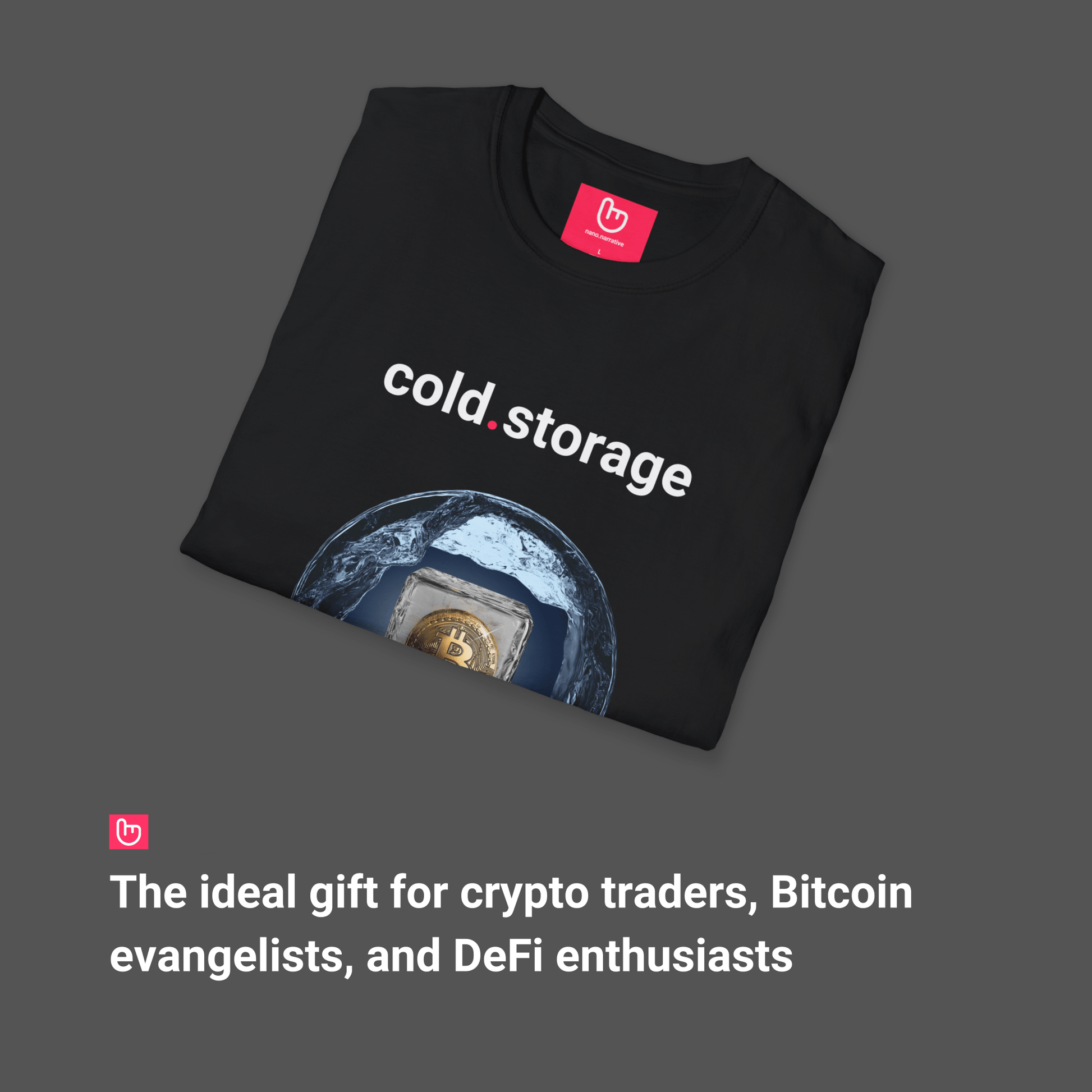 cold.storage – Secure Your Crypto | Unisex Bitcoin Tee - Unique Graphic Tee by nano.narrative