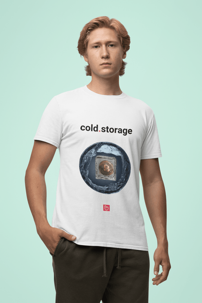 cold.storage – Secure Your Crypto | Unisex Bitcoin Tee - Unique Graphic Tee by nano.narrative