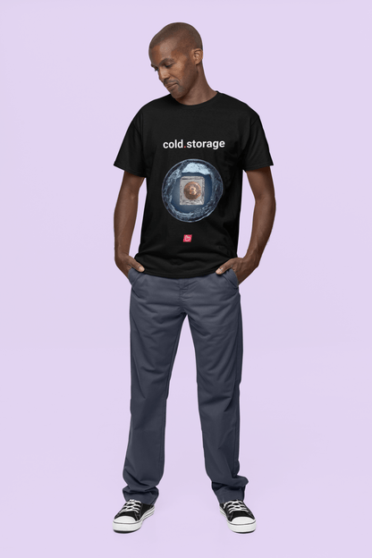 cold.storage – Secure Your Crypto | Unisex Bitcoin Tee - Unique Graphic Tee by nano.narrative