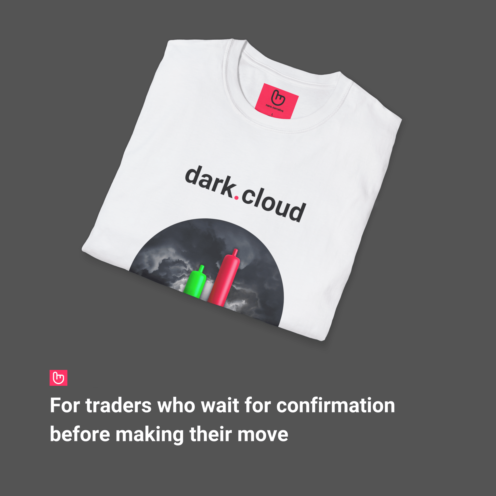 dark.cloud – Storm Warning on the Charts | Reversal Signal Tee - Unique Graphic Tee by nano.narrative