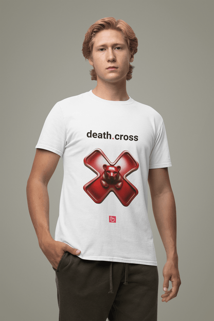 death.cross – The Ultimate Bearish Signal | Market Downtrend Tee - Unique Graphic Tee by nano.narrative