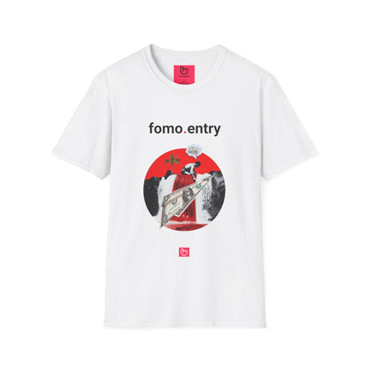 fomo.entry – The Chase Begins | High - Stakes Trading Tee - Unique Graphic Tee by nano.narrative