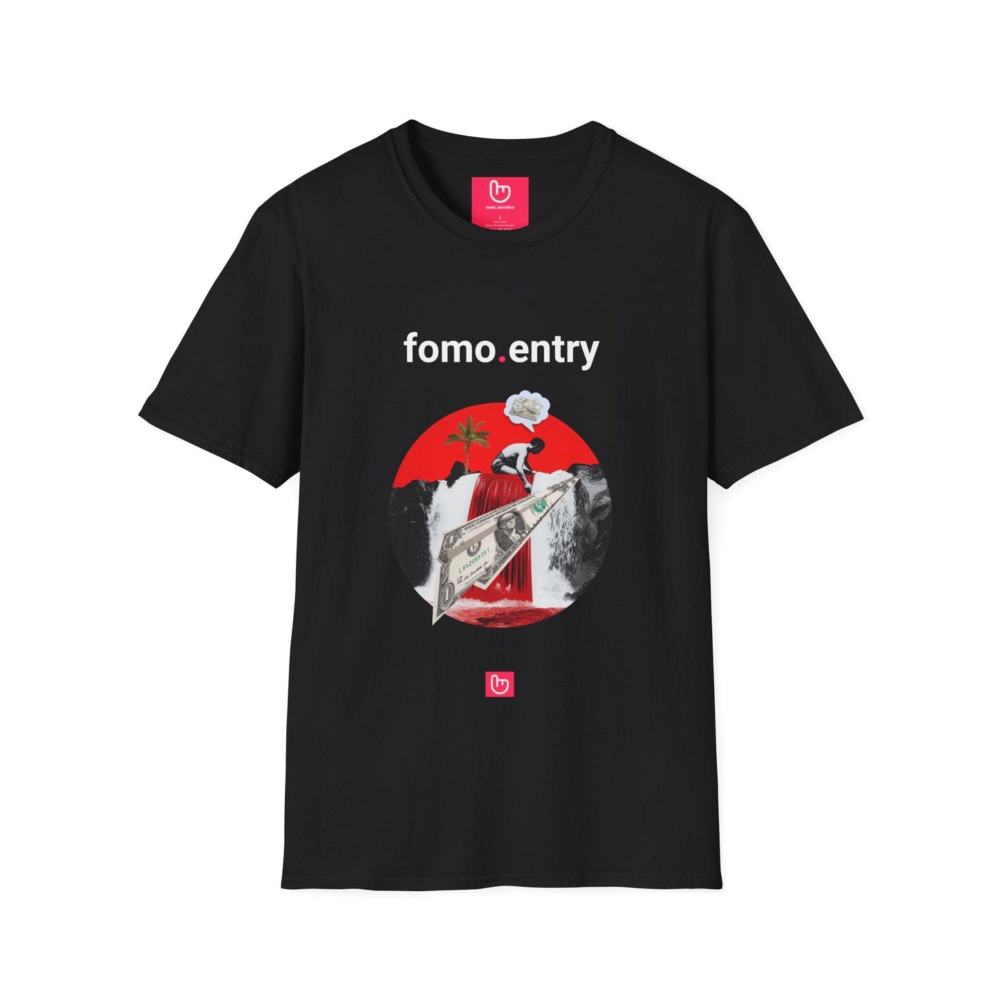 fomo.entry – The Chase Begins | High - Stakes Trading Tee - Unique Graphic Tee by nano.narrative