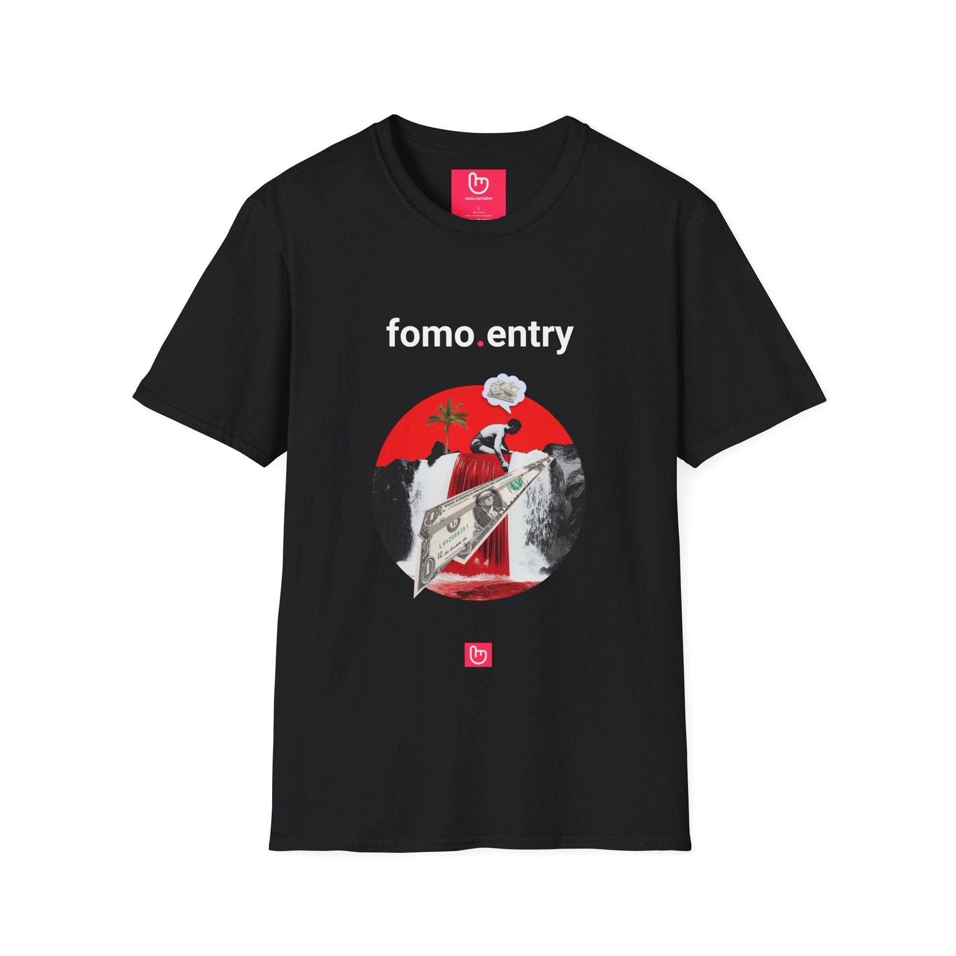 fomo.entry – The Chase Begins | High - Stakes Trading Tee - Unique Graphic Tee by nano.narrative