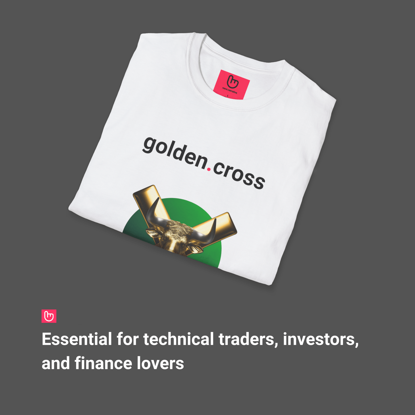 golden.cross – Bullish Breakout | Unisex Trading Tee - Unique Graphic Tee by nano.narrative