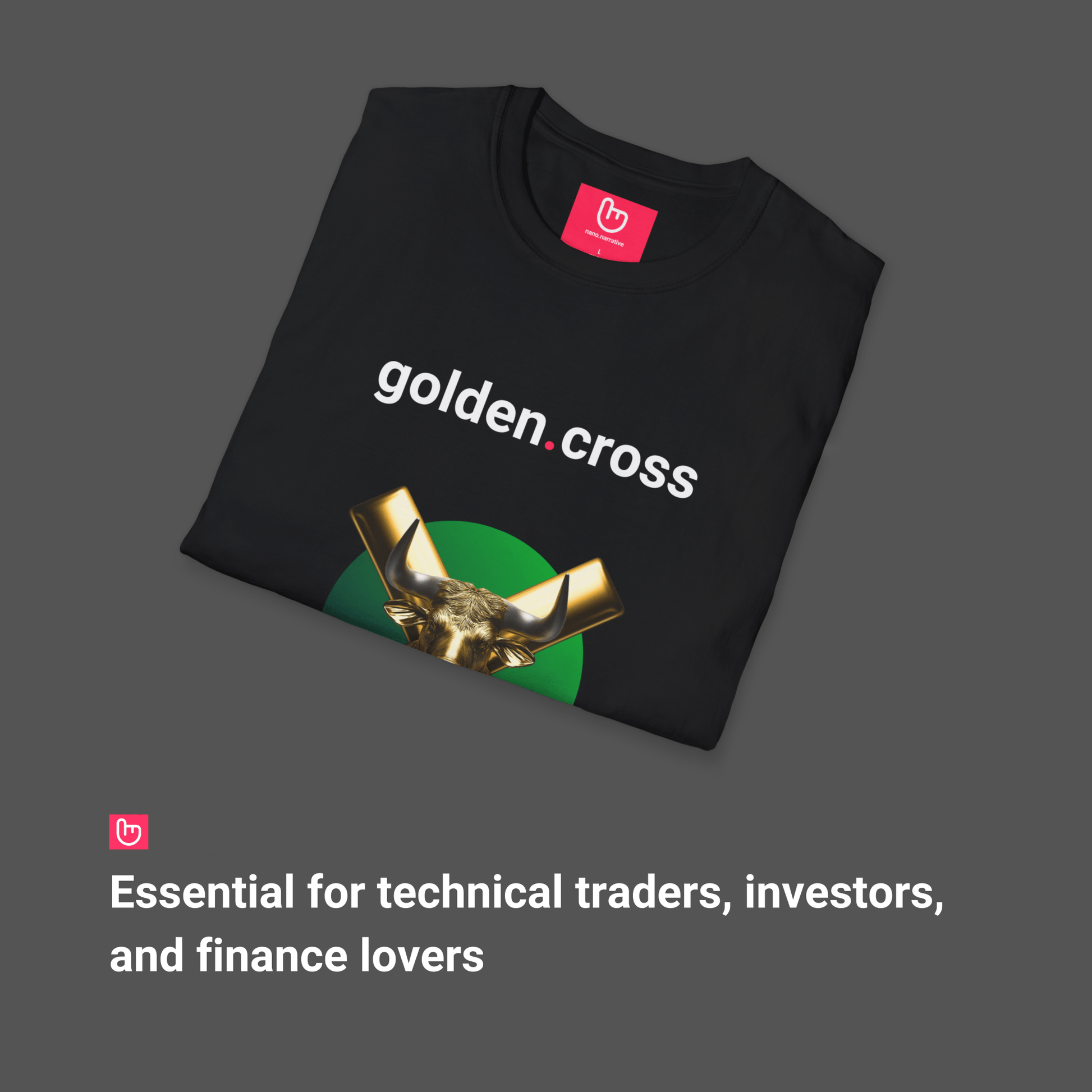 golden.cross – Bullish Breakout | Unisex Trading Tee - Unique Graphic Tee by nano.narrative