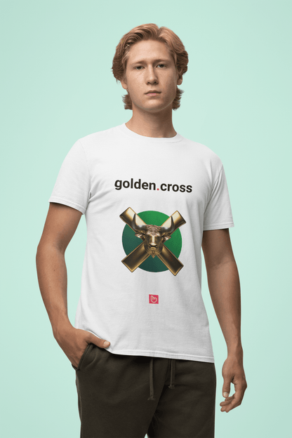 golden.cross – Bullish Breakout | Unisex Trading Tee - Unique Graphic Tee by nano.narrative