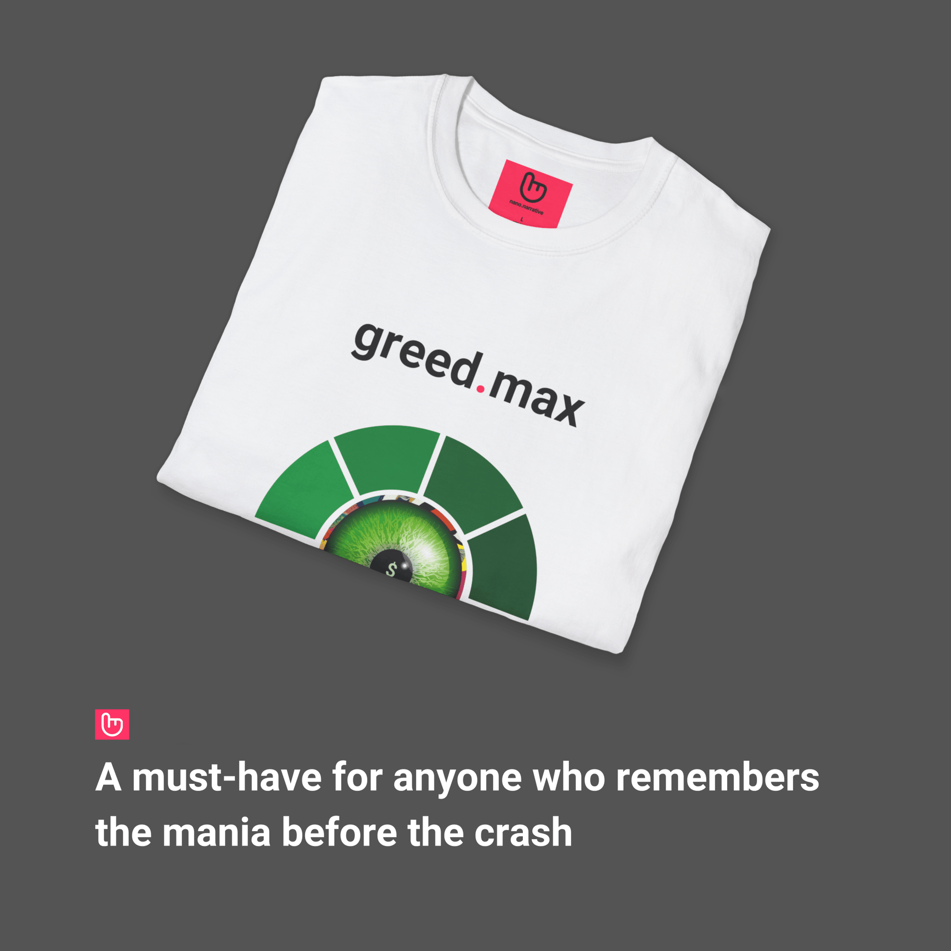 greed.max – Peak Market Euphoria | Unisex Trader Tee - Unique Graphic Tee by nano.narrative