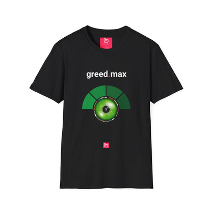 greed.max – Peak Market Euphoria | Unisex Trader Tee - Unique Graphic Tee by nano.narrative
