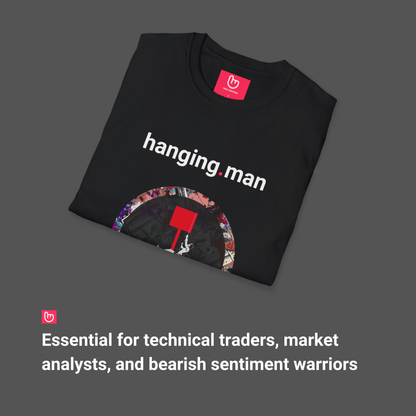 hanging.man – Bearish Warning | Unisex Trading Tee - Unique Graphic Tee by nano.narrative