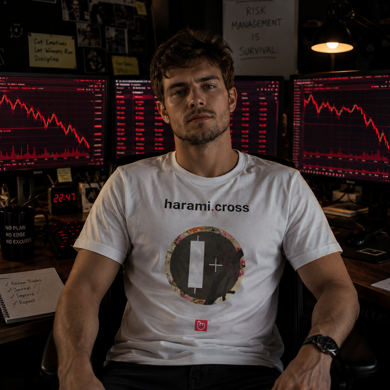 harami.cross – Trend Reversal Signal | Unisex Trading Tee_WHITE