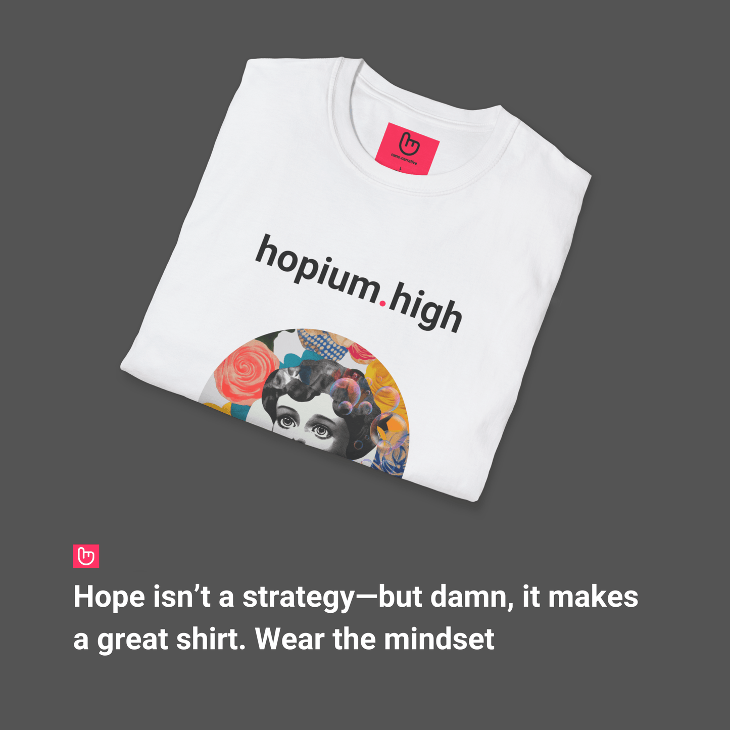 hopium.high – Irrational Dreams, Unrealized Gains | Trader Delusion Tee - Unique Graphic Tee by nano.narrative