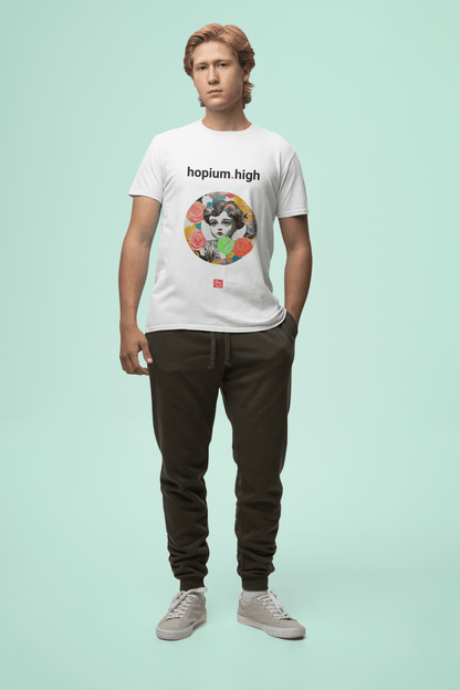 hopium.high – Irrational Dreams, Unrealized Gains | Trader Delusion Tee - Unique Graphic Tee by nano.narrative