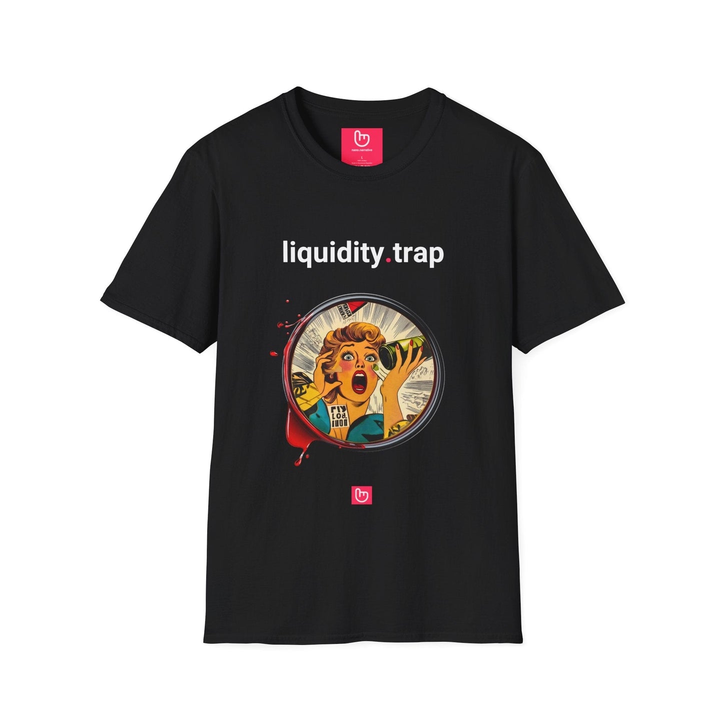 liquidity.trap – No Buyers, No Escape | Market Panic Tee - Unique Graphic Tee by nano.narrative