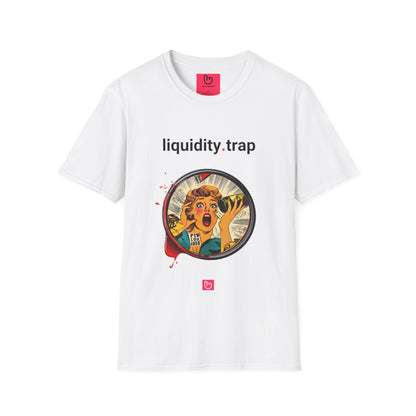 liquidity.trap – No Buyers, No Escape | Market Panic Tee - Unique Graphic Tee by nano.narrative