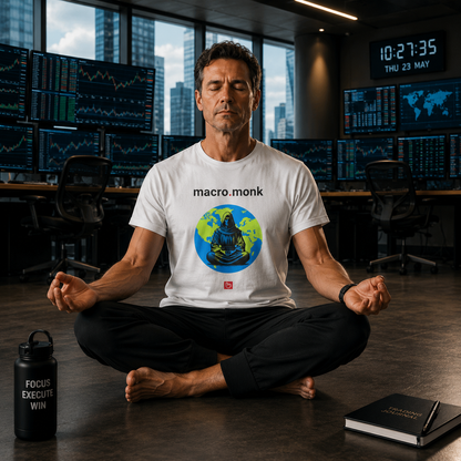macro.monk – Global Calm & Geopolitical Focus | Macro Tee_WHITE