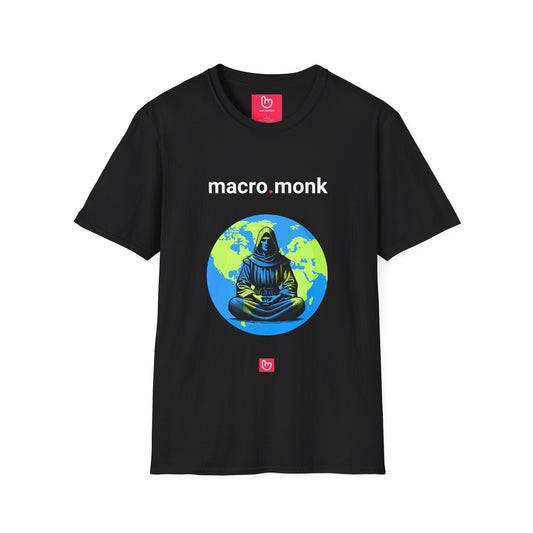 macro.monk – Global Calm & Geopolitical Focus | Macro Tee - Unique Graphic Tee by nano.narrative