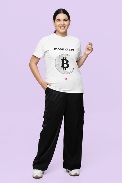 moon.craze – Bitcoin to the Moon | Unisex Crypto Graphic Tee - Unique Graphic Tee by nano.narrative