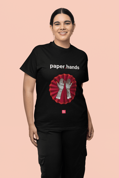 paper.hands – Fearful Exits, Regretful Moves | Weak Holders Tee - Unique Graphic Tee by nano.narrative