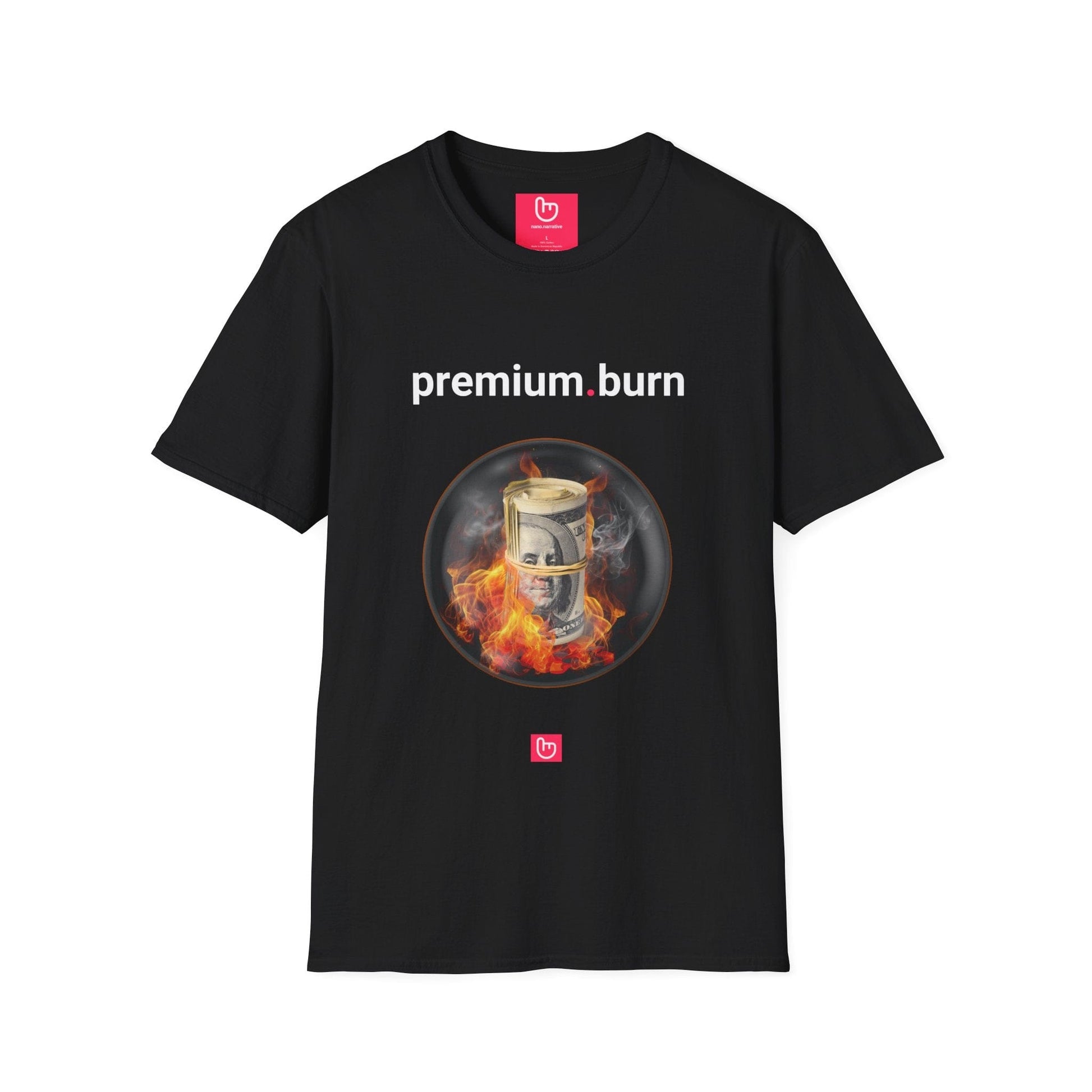premium.burn – The Cost of Risk | Options Trading Tee - Unique Graphic Tee by nano.narrative