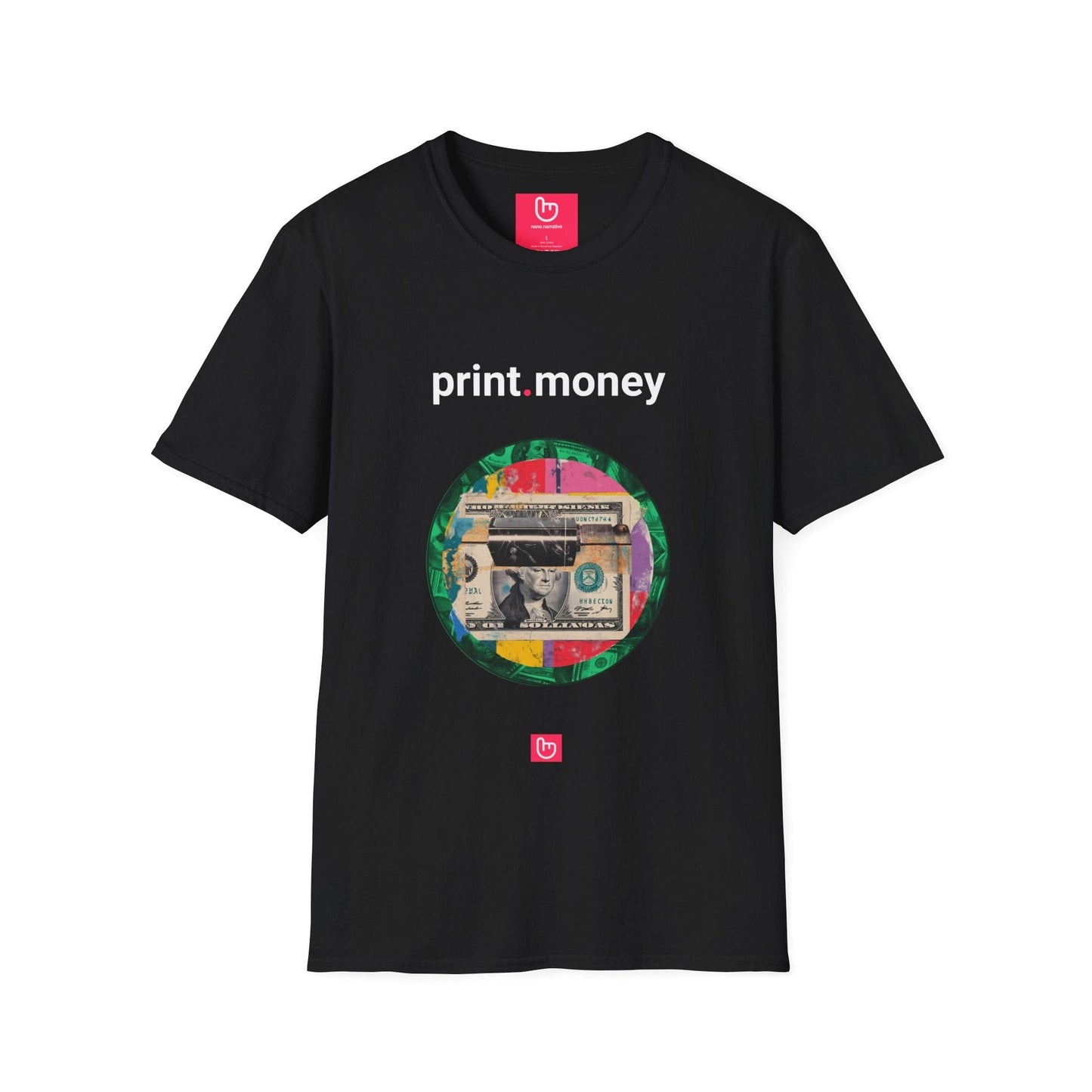 print.money – The Fed’s Favorite Button | Market Liquidity Tee - Unique Graphic Tee by nano.narrative