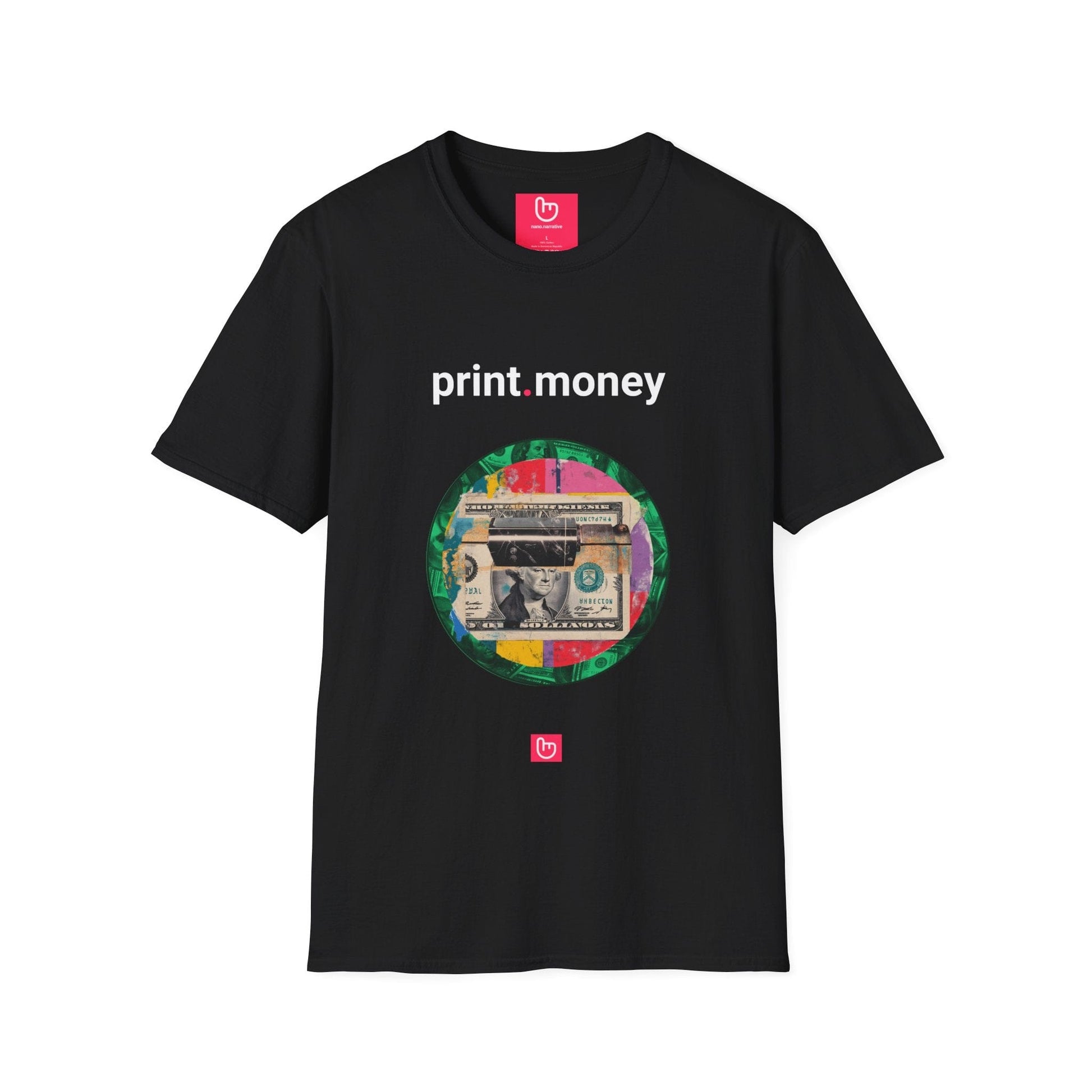 print.money – The Fed’s Favorite Button | Market Liquidity Tee - Unique Graphic Tee by nano.narrative